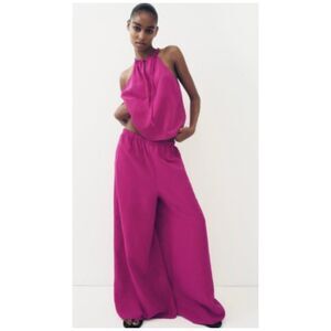 Zara Fuchsia Wide Leg Jumpsuit